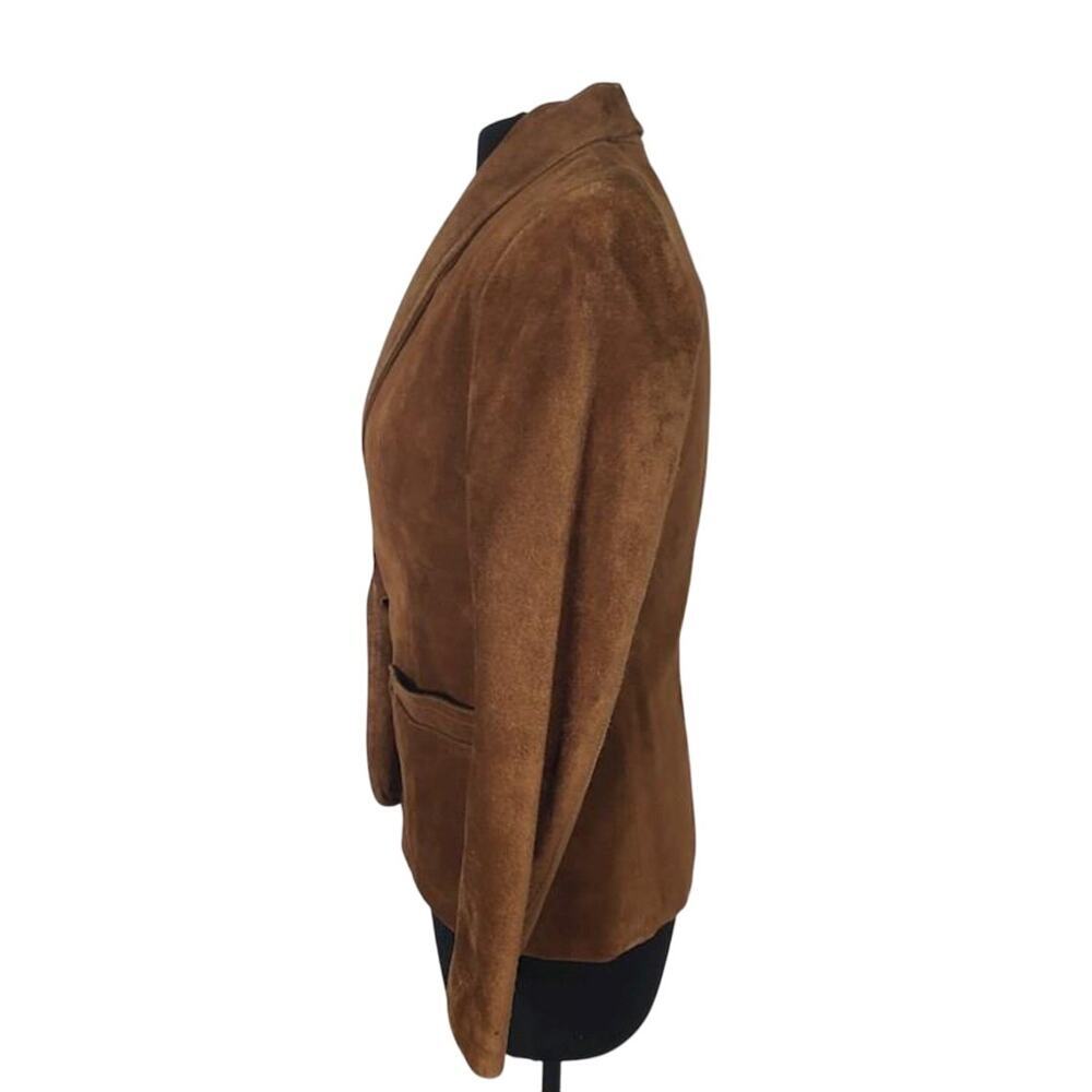 Vintage Winlit Suede Blazer Women’s Size S – Rich Brown Leather Classic - Picture 5 of 10